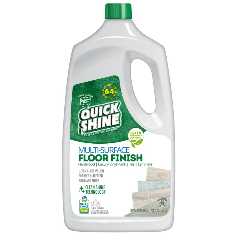 Quick Shine Multi-Surface Floor Finish, 64 fl oz Unscented Household Floor Clear gallery