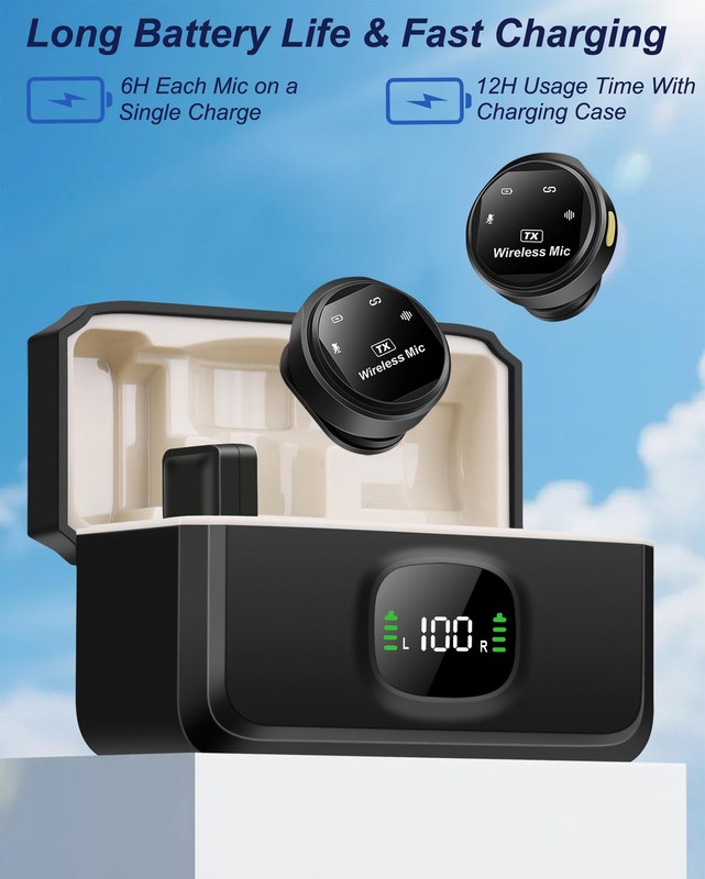 HOMEPAC Mini Microphone for iPhone,Wireless Microphone with AI Noise Cancellatio gallery