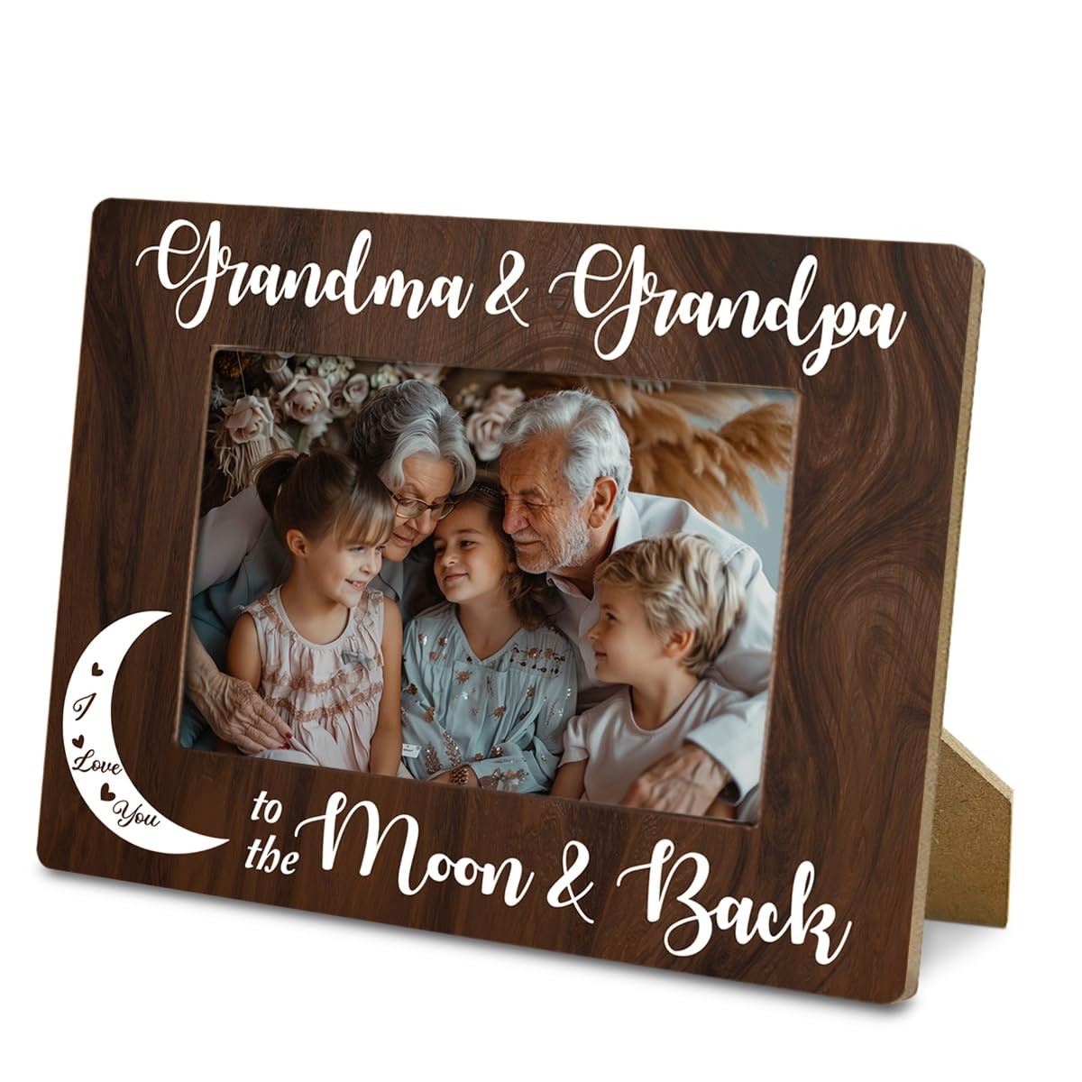 Grandparents Picture Frame Rustic Nature Wood Texture Holds 4x6 Inch Photo gallery