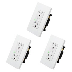 3Pack 20A GFCI Outlet LED Indicator Self-Test TR WR ETL FCC Certified Home Use