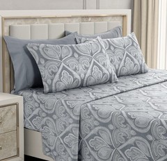 Lux Decor Collection Bed Sheets-6 Pc King Size Sheets-1800 Thread Count Brushed