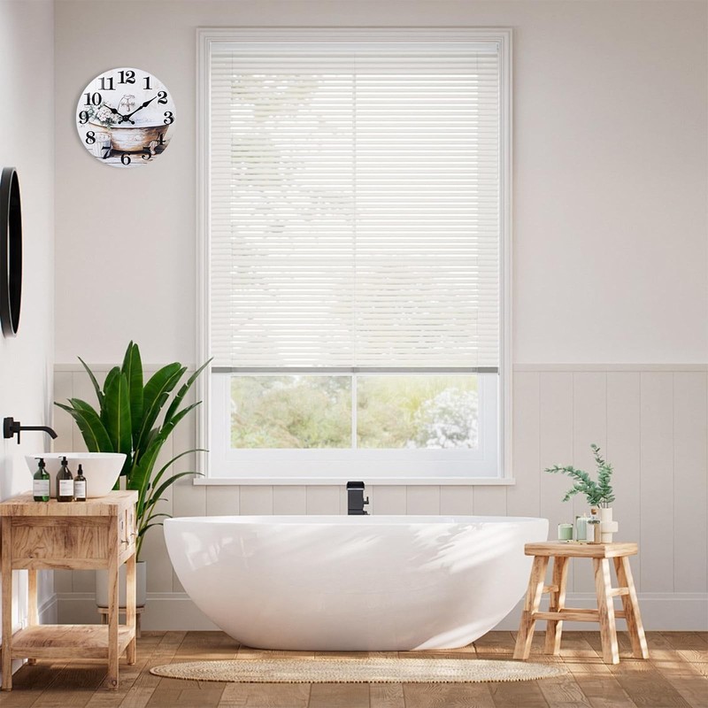 Bathroom Wall Clock Rustic Style Waterproof Glass Wall Clocks for Bathroom, S... gallery
