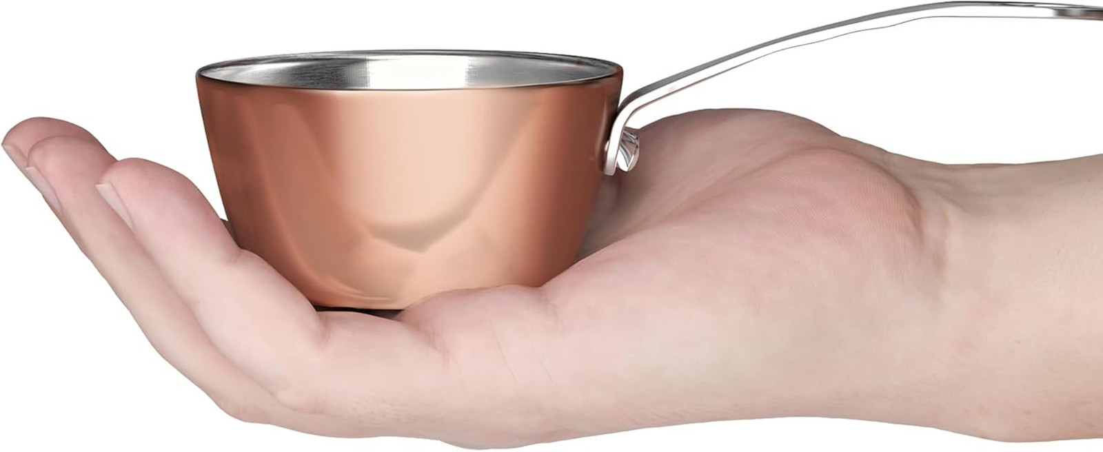 Macevia Mini Sauce Pan,Copper Stainless Steel Butter Warmer Small Pot with Handl gallery
