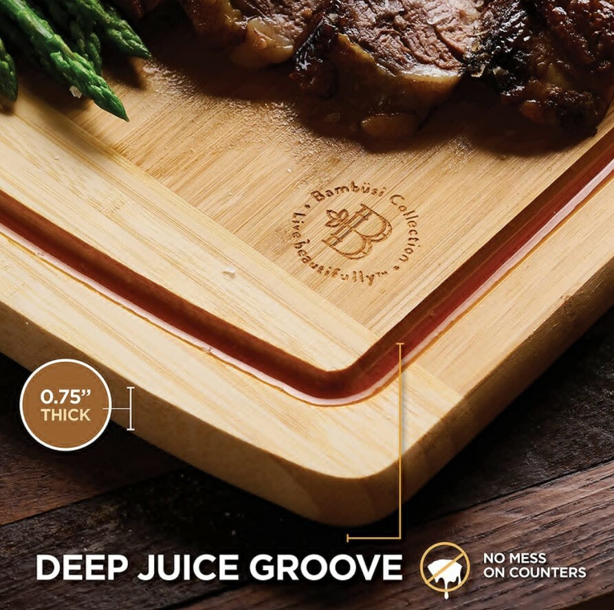 Large Bamboo Kitchen Cutting Board - Wood Chopping Board / Butcher Block, 18x 12 gallery