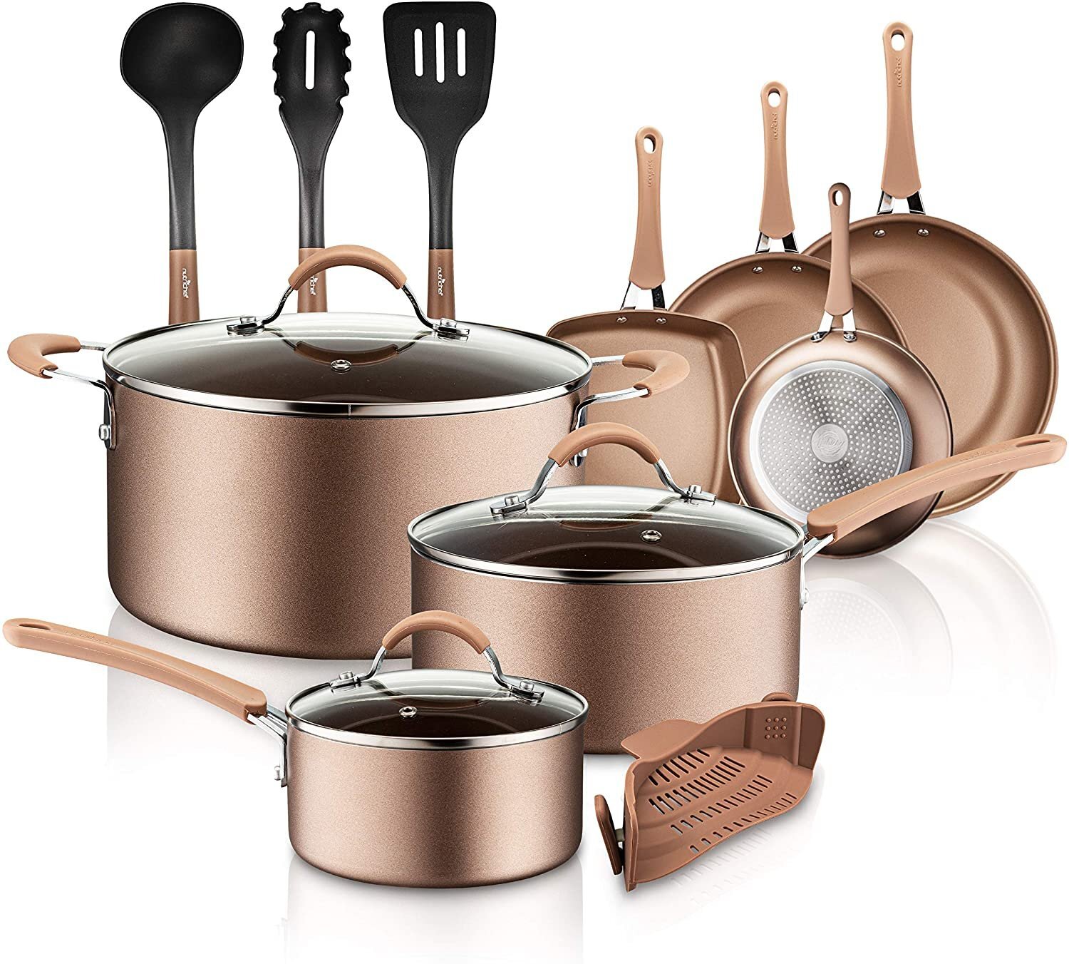 NutriChef 14Pcs Kitchenware Pots & Pans Set-17.56lbs, High Qualified, Non Stick gallery