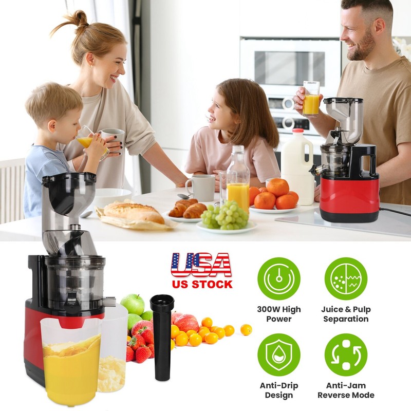 Cold Press Masticating Juicer Machine 9.45" Wide Chute Quiet Juicer Easy Clean gallery