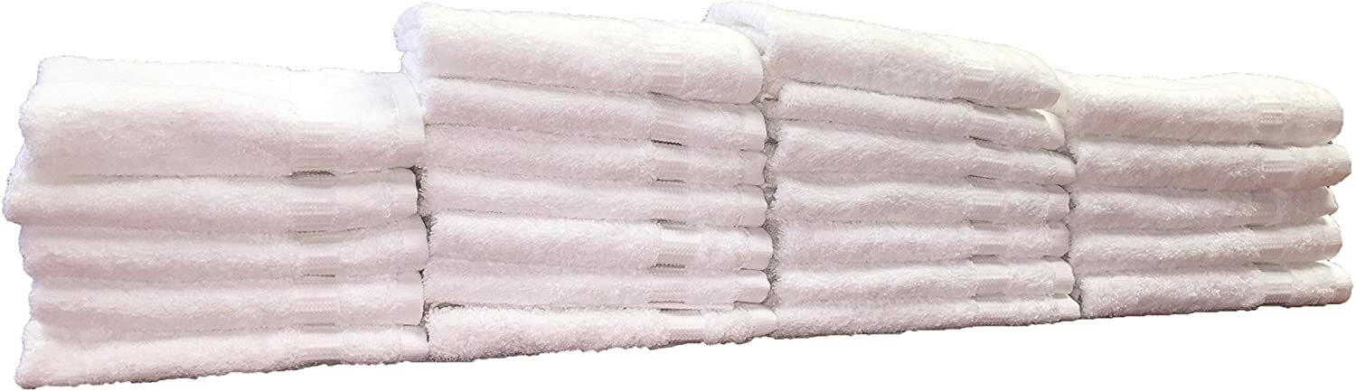Optima Collection 13" x 13" White Washcloths 100% Eco-Friendly Super Soft Cotton gallery