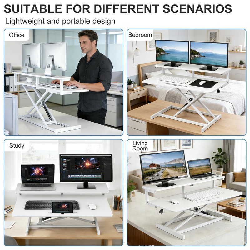 Height Adjustable Standing Desk Riser 37" Sit to Stand Converter Workstation gallery