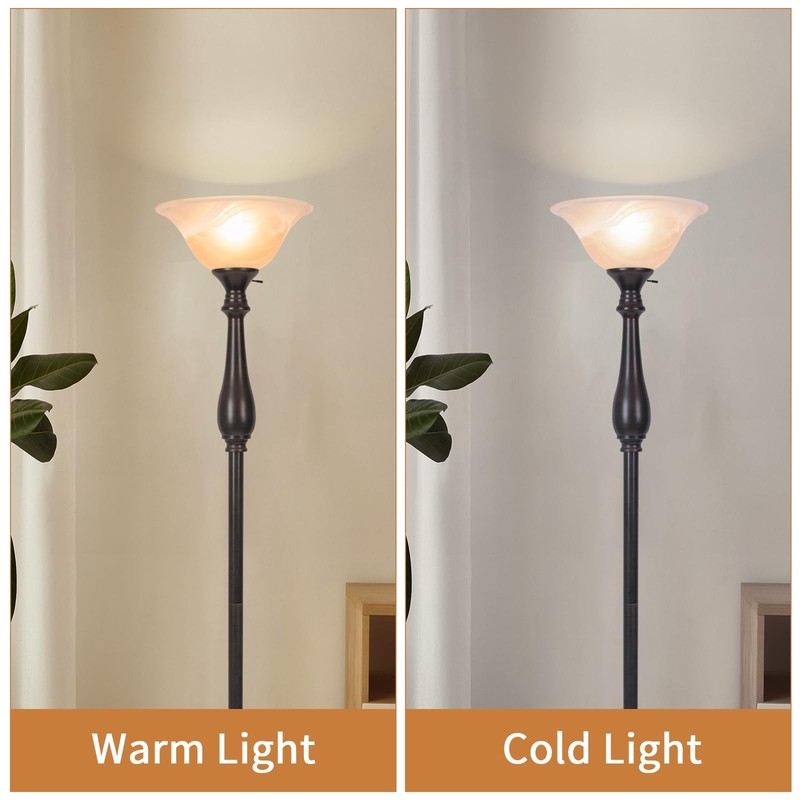 Glass Lamp Shade Replacement for Torchiere Floor Lamps，Lamp Shade for Floor L... gallery