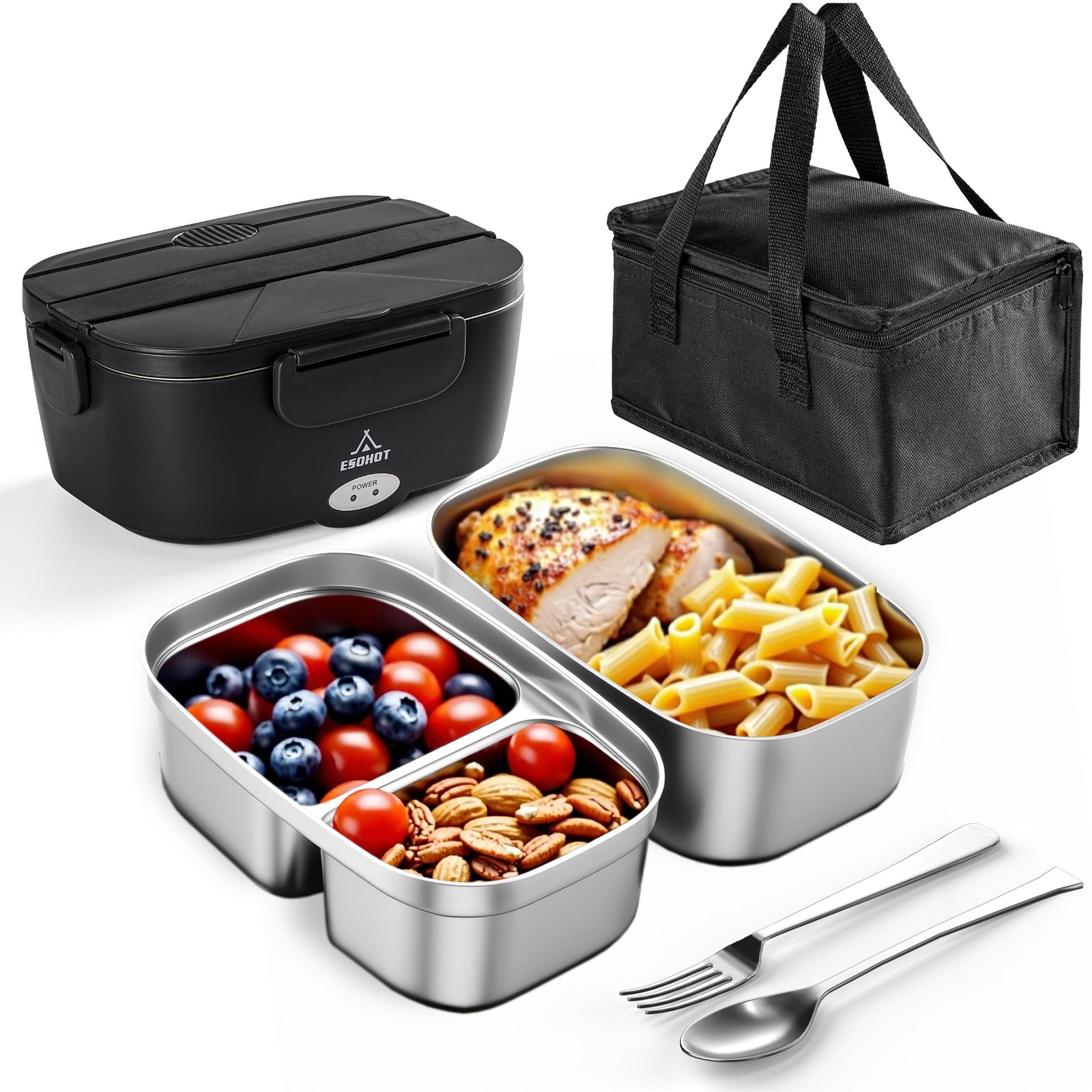 Electric Lunch Box 80W Heated Lunchbox for Adults, 1.5L 12/24/110V Food Warme... gallery