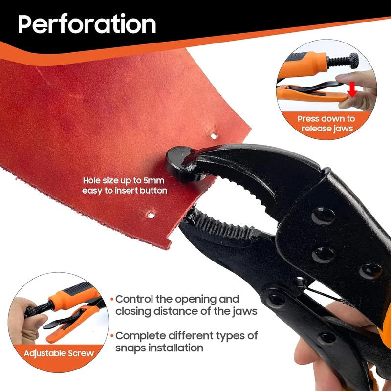 Heavy Duty Snap Fastener Tool kit, Punching Function, Snap Button Tool with Adju gallery