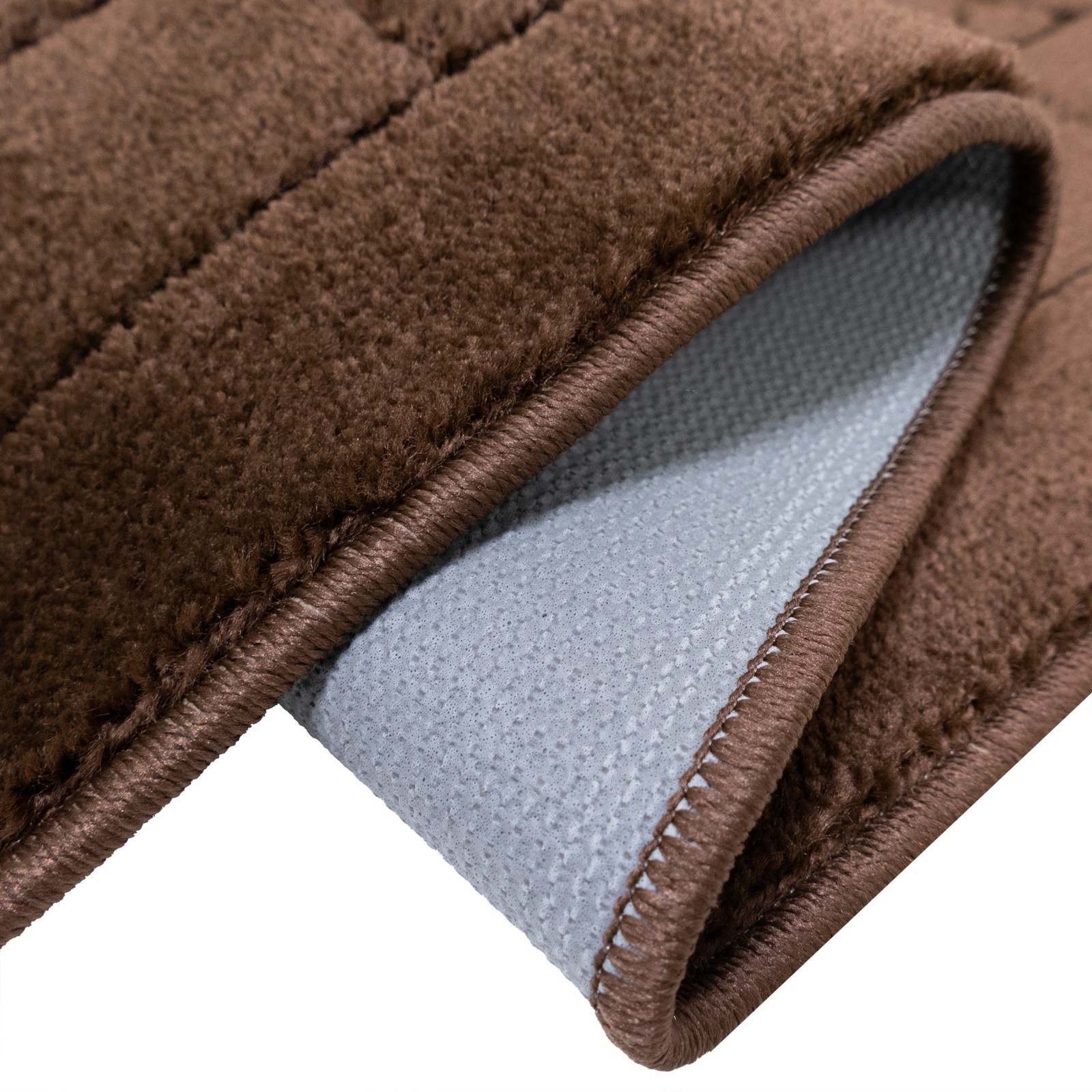 Custom Size Anti-Slip Machine Washable Medium Profile Cut Pile Volley Brown Rug gallery