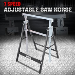 7-Speed Adjustable Height Foldable Metal Sawhorse Work Stand 440lbs. Capacity