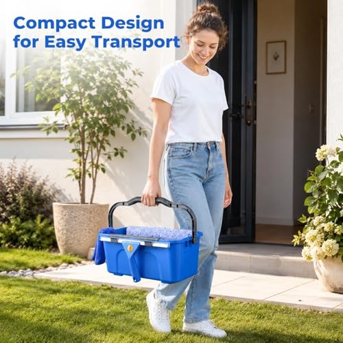 Professional Window Cleaning Kit with Bucket, 3 Gallon Set with 14" Window gallery