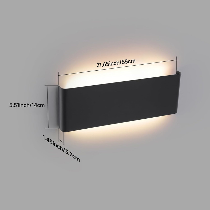 5 CCT (3000K-6500K) Adjustable Dimmable Wall Lamp 24W Modern Black LED Vanity Li gallery