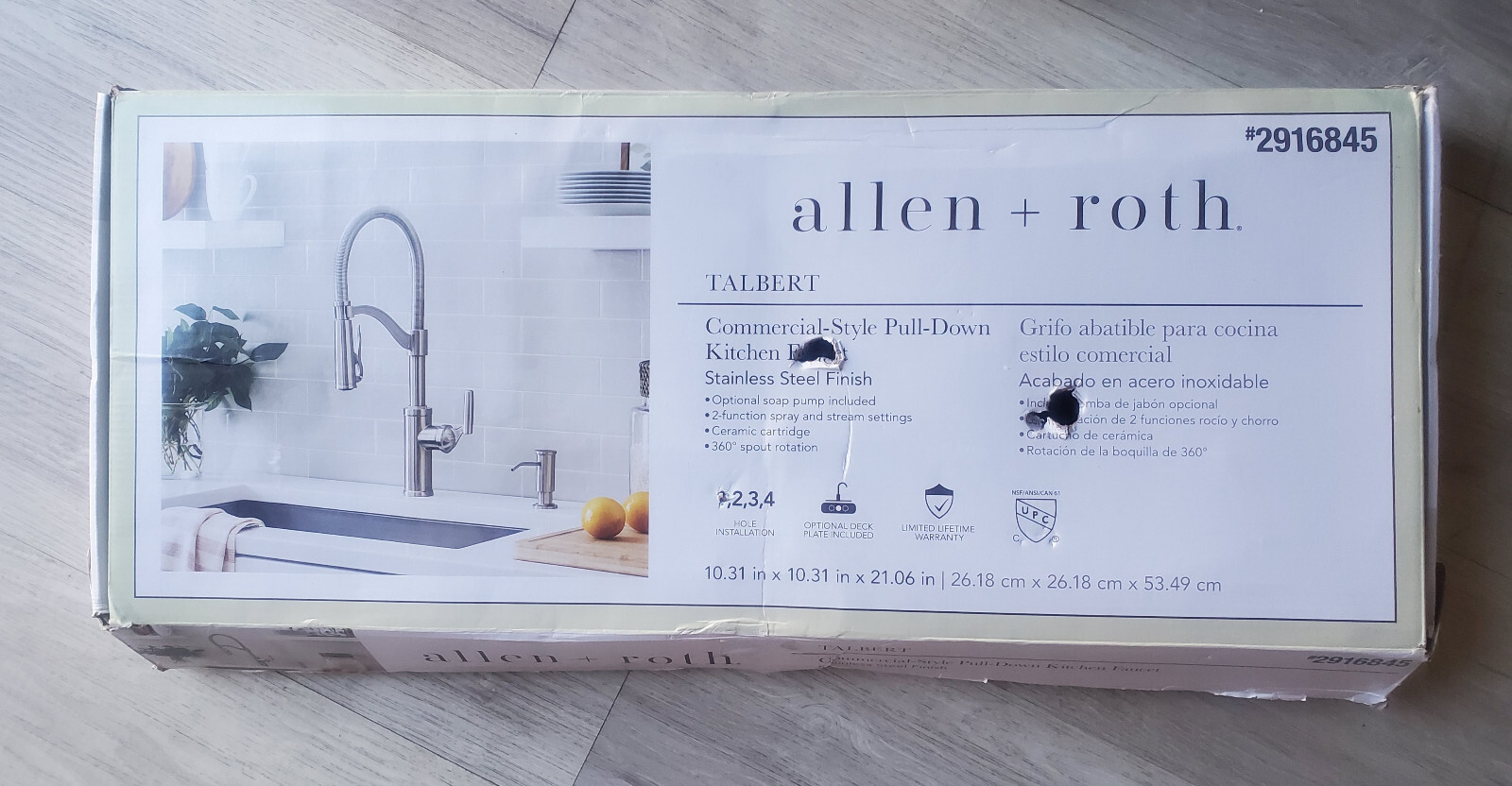 Allen+Roth Commercial Style Kitchen Faucet Talbert Silver OPEN BOX, BOX DAMAGED gallery