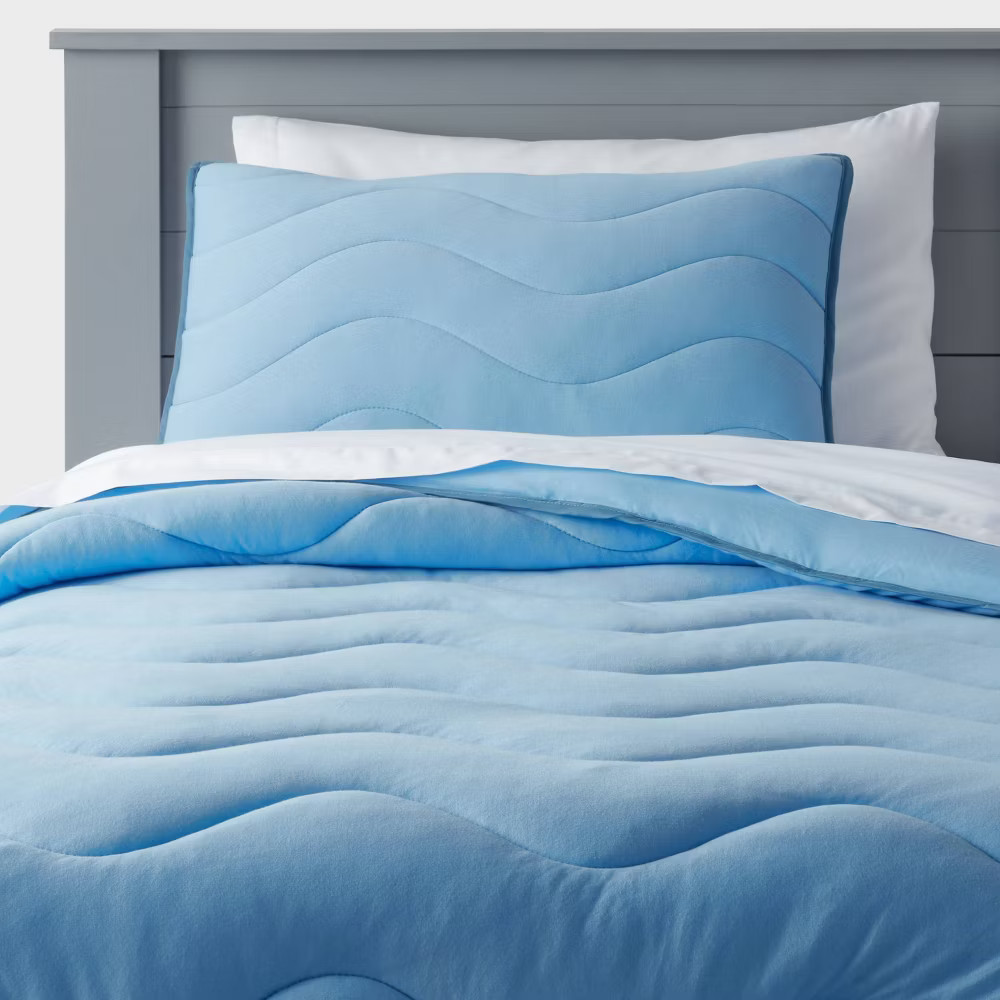 Twin Blue Wave Kids' Comforter Set - Pillowfort gallery