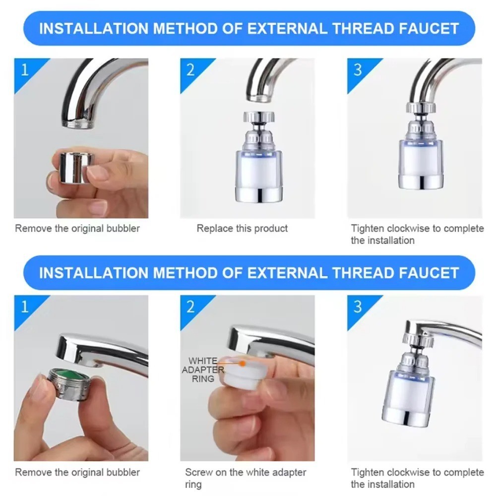 Faucet Water Filter Tap Filtration Kitchen Sink Mount Purifier System 360°Rotate gallery