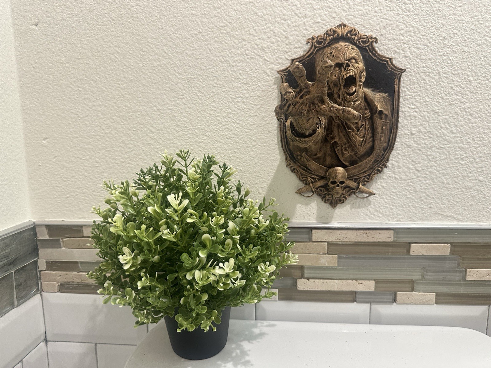 Hand Painted Zombie Wall Plaque Reaching Undead Gothic Horror Wall Decor Art gallery