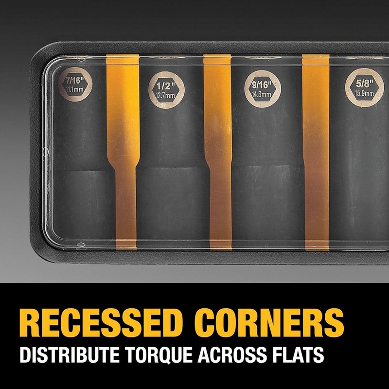 DEWALT 3/8" Drive SAE Impact Socket Set 10-Piece DW22838 w/ Storage Case gallery