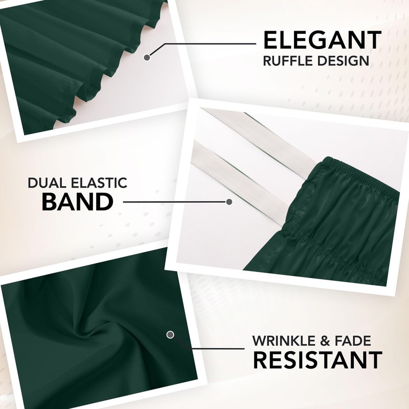 Queen Bed Skirt - Microfiber Ruffle with Adjustable Elastic - Emerald gallery