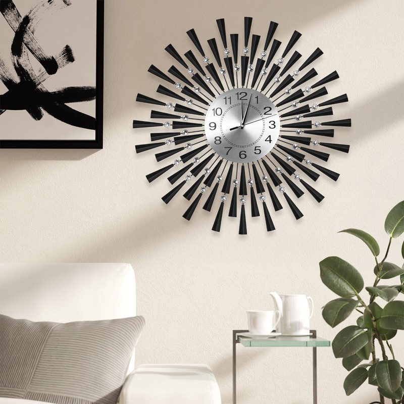 24" Metal Silent Wall Clock Battery Operated Non-Ticking Vintage Wall Clocks gallery