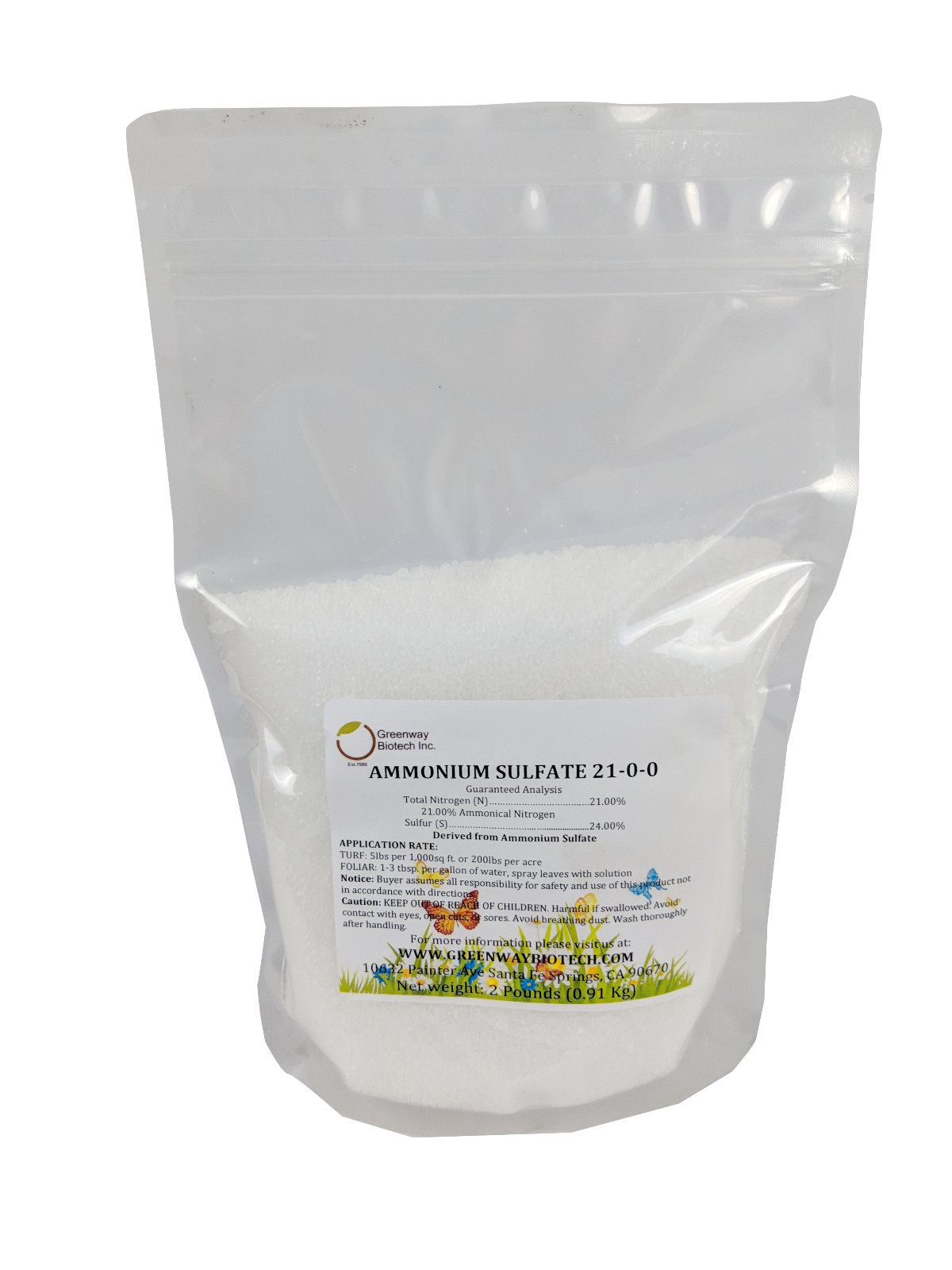 Ammonium Sulfate Fertilizer 21-0-0 Plus 24% Sulfur 100% Water Soluble 2 Pounds gallery