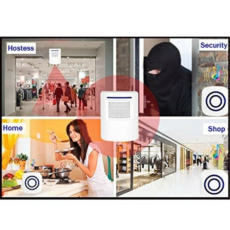 Wireless Entry Door Bell Welcome Motion Sensor Detector Gate Chime Alert Alarm gallery