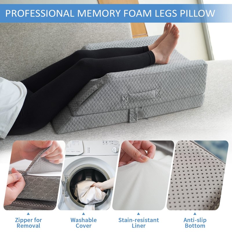 Kingpavonini Adjustable Leg Elevation Pillows For Swelling After Surgery gallery