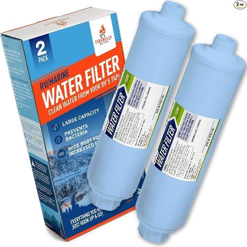 RV/Marine Inline Carbon Water Filter Replacement Kit (2 Pack) KDF Filtration Sys gallery