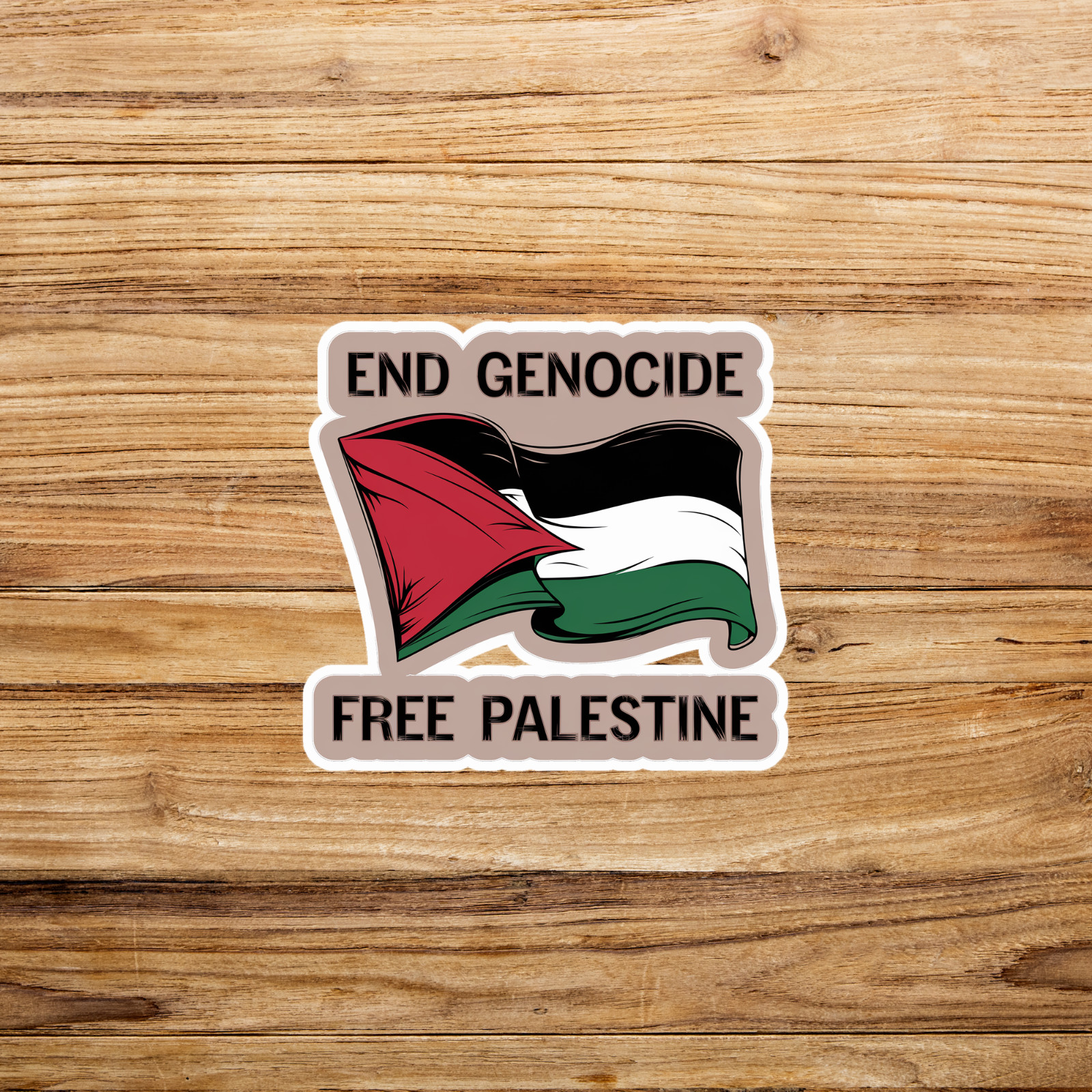 End Genocide Free Palestine Protest Sticker Palestinian Flag #2378 gallery