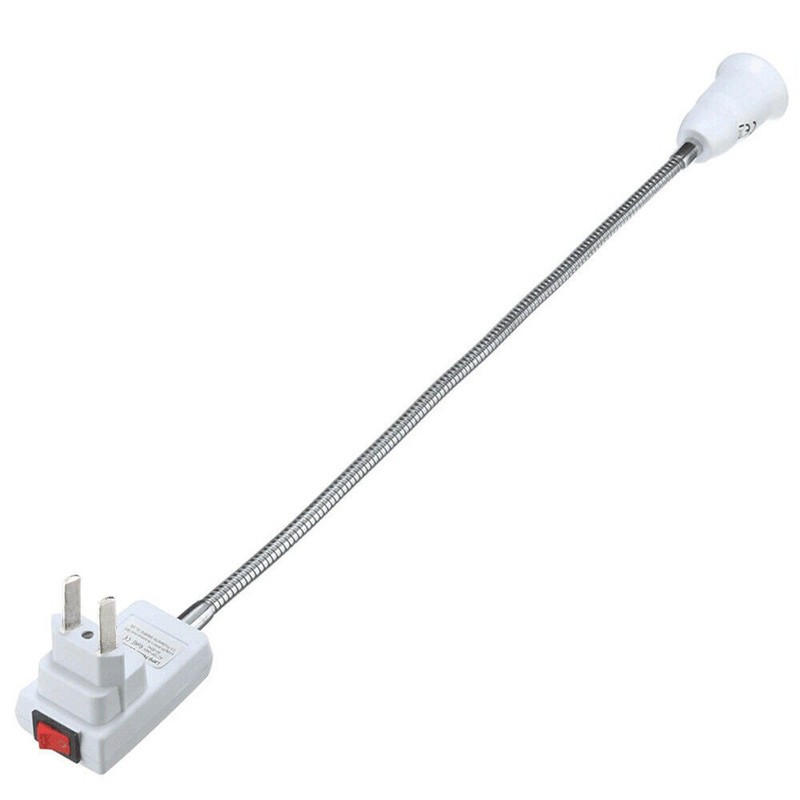 E26 E27 LED Light Bulb Lamp Holder Flexible Extension Adapter Socket w/ Switch gallery