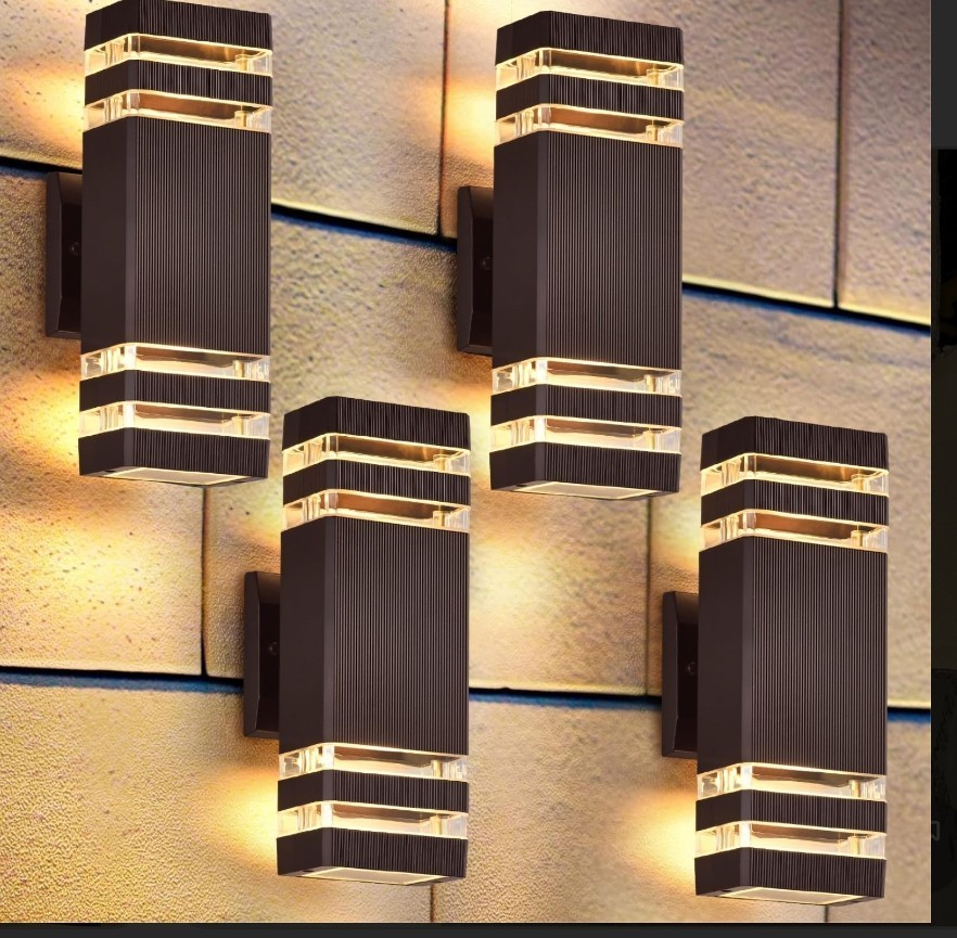 DASTOR 4 Pack Outdoor Wall Lights, Modern Exterior Lighting Fixtures Wall Mount gallery