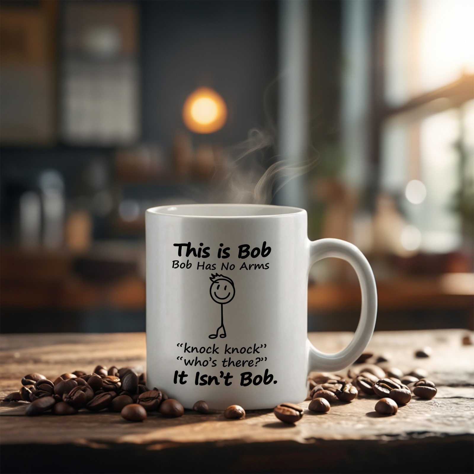 This Is Bob Funny Stickman Figure Coffee Mug - Bob Has No Arms Adult Humor Mug gallery