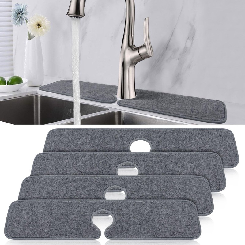 Machine Washable Kitchen Splash Guard - 4-Piece Microfiber Set for Cleanup Ease gallery