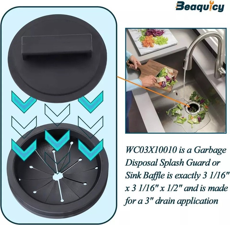 Garbage Disposal Splash Guards Kitchen Sink Stopper 3Pack Whirlaway Waste King gallery