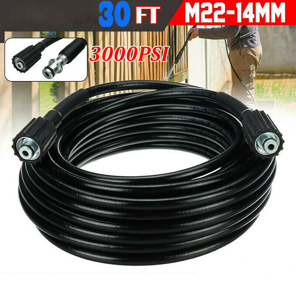 33 FT x 1/4 Inch 3200 MAX PSI High Pressure Washer Replacement Hose M22 14MM gallery
