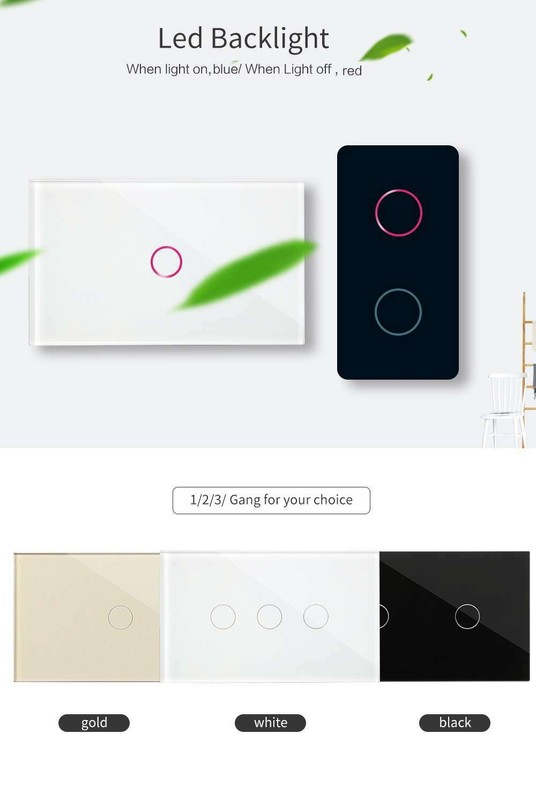 1/2/3 Gang Smart WiFi Light Switch Touch Panel IFTTT Amazon Alexa Google Home US gallery