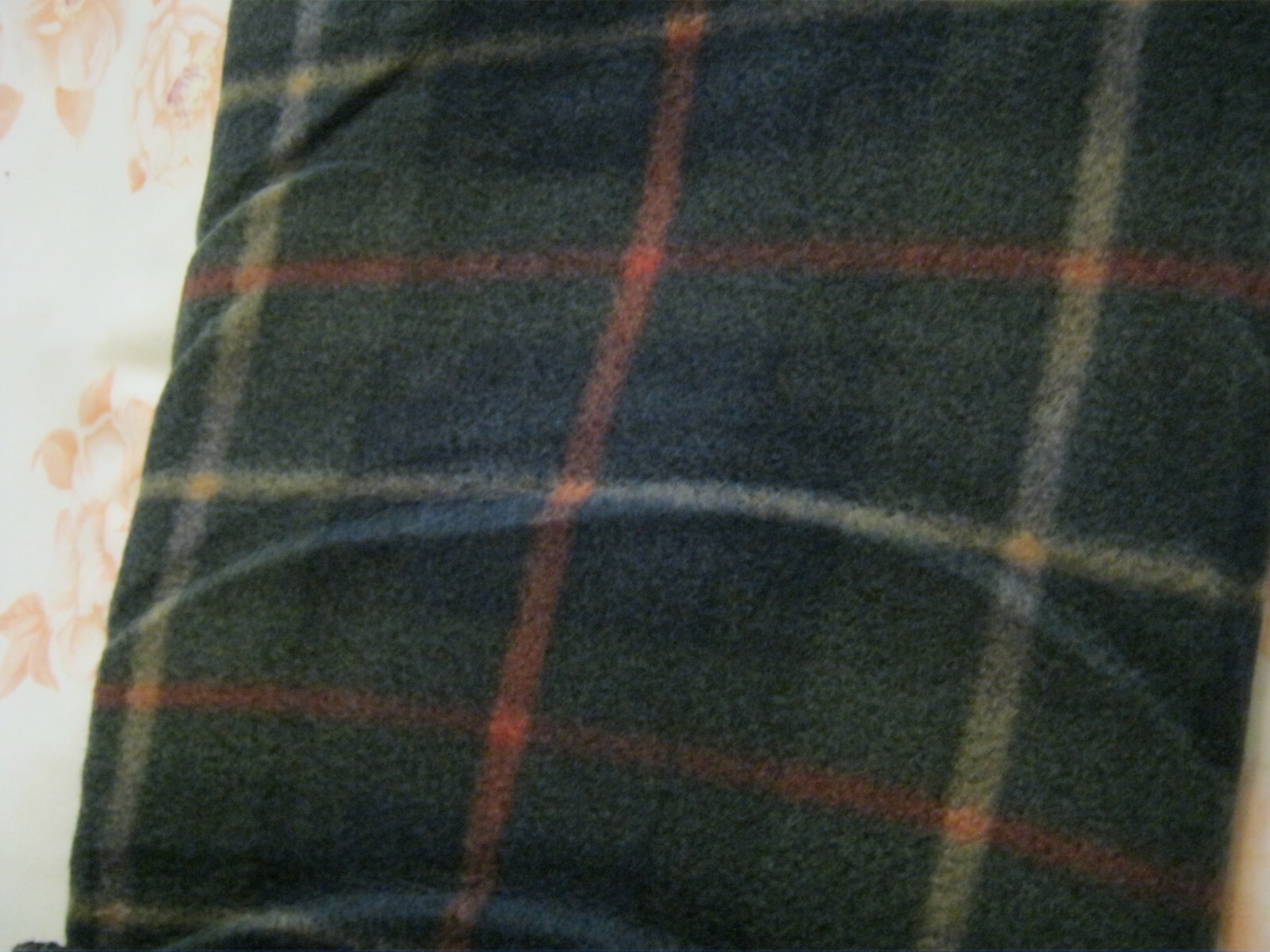 Fleece Throw Blanket ~ Red + Dark Green - 53x77 Inches gallery