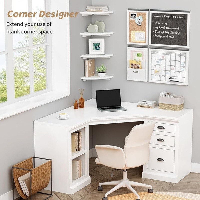 Corner Floating Shelves Wall Mounted Heavy Duty Storage Organizer All Rooms New gallery