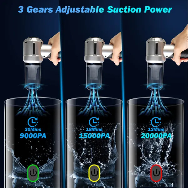 Cordless Car Vacuum Cleaner Portable Handheld Vacuum w/20000PA Suction Brushless gallery