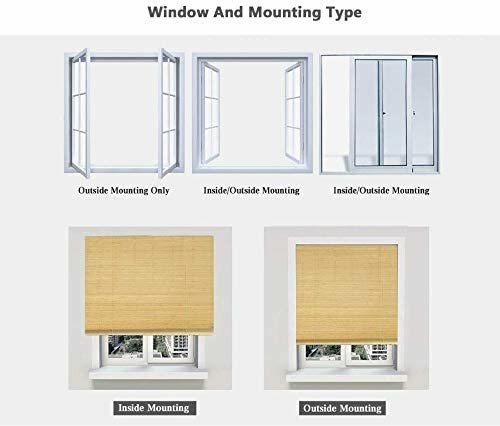 TJ GLOBAL Cordless Bamboo Roman Window Blind Sun Shade, Light Filtering... gallery