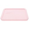 Pyrex (1) 7210 3-Cup Glass Dish & (1) 7210-PC Loring Pink Plastic Lid gallery