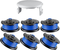 7Pack .065 String Spool for Hart Auto-Feed Trimmer 11Ft 6Spools 1Cap