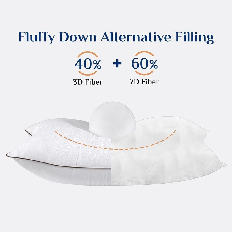 Luxurious King Size Pillows - Soft Down Alternative for Side & Back Sleepers gallery
