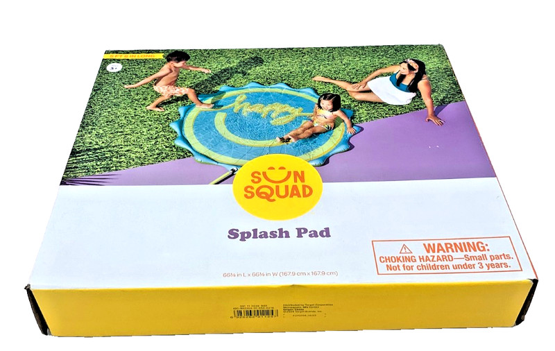 Sun Squad Happy Smiley Face Splash Pad 5Ft 6In Attach Hose Ages 3+ New In Box gallery