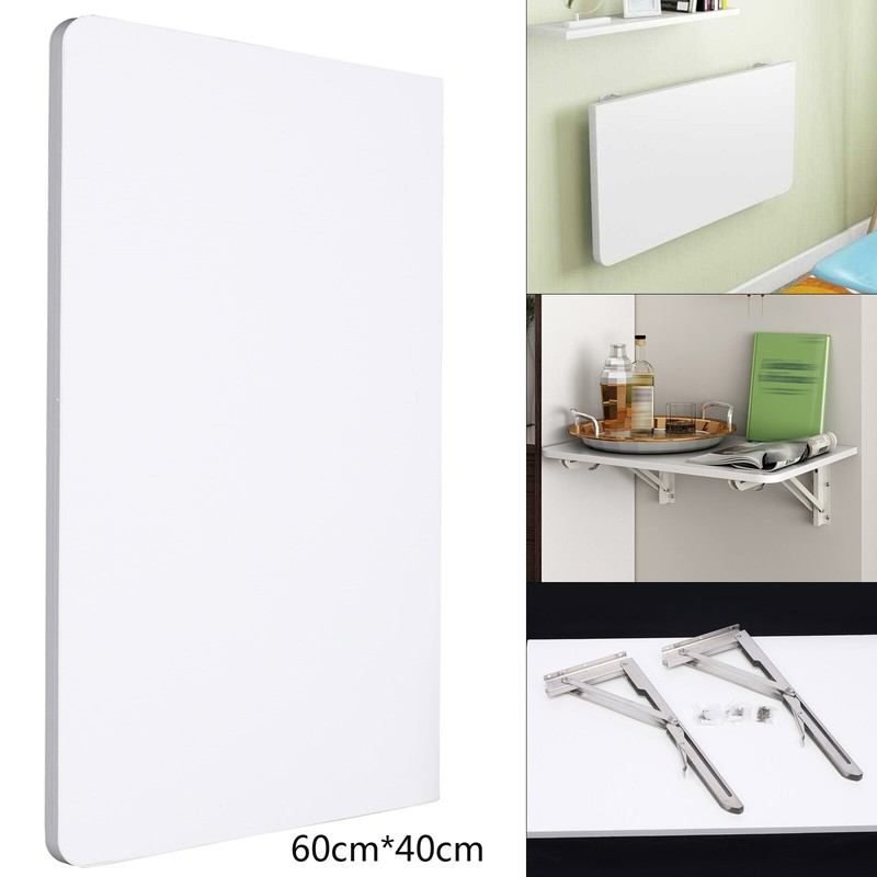 Wall Mounted Table Folding 60x40cm Floating Laptop Desk Fold-Down Work gallery