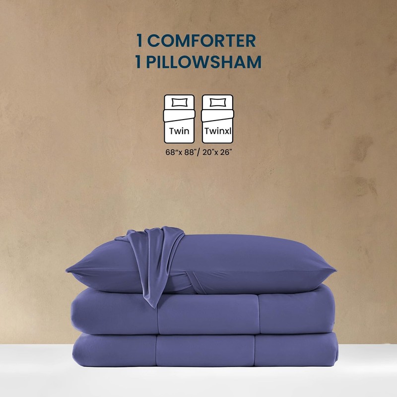SLEEP ZONE Full Size Comforter Set, Breathable Jersey Knit Soft Duvet Insert ... gallery