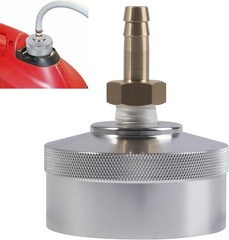 Silver/Red Extended Run Gas Cap with Brass Hose Fitting for Honda Generator