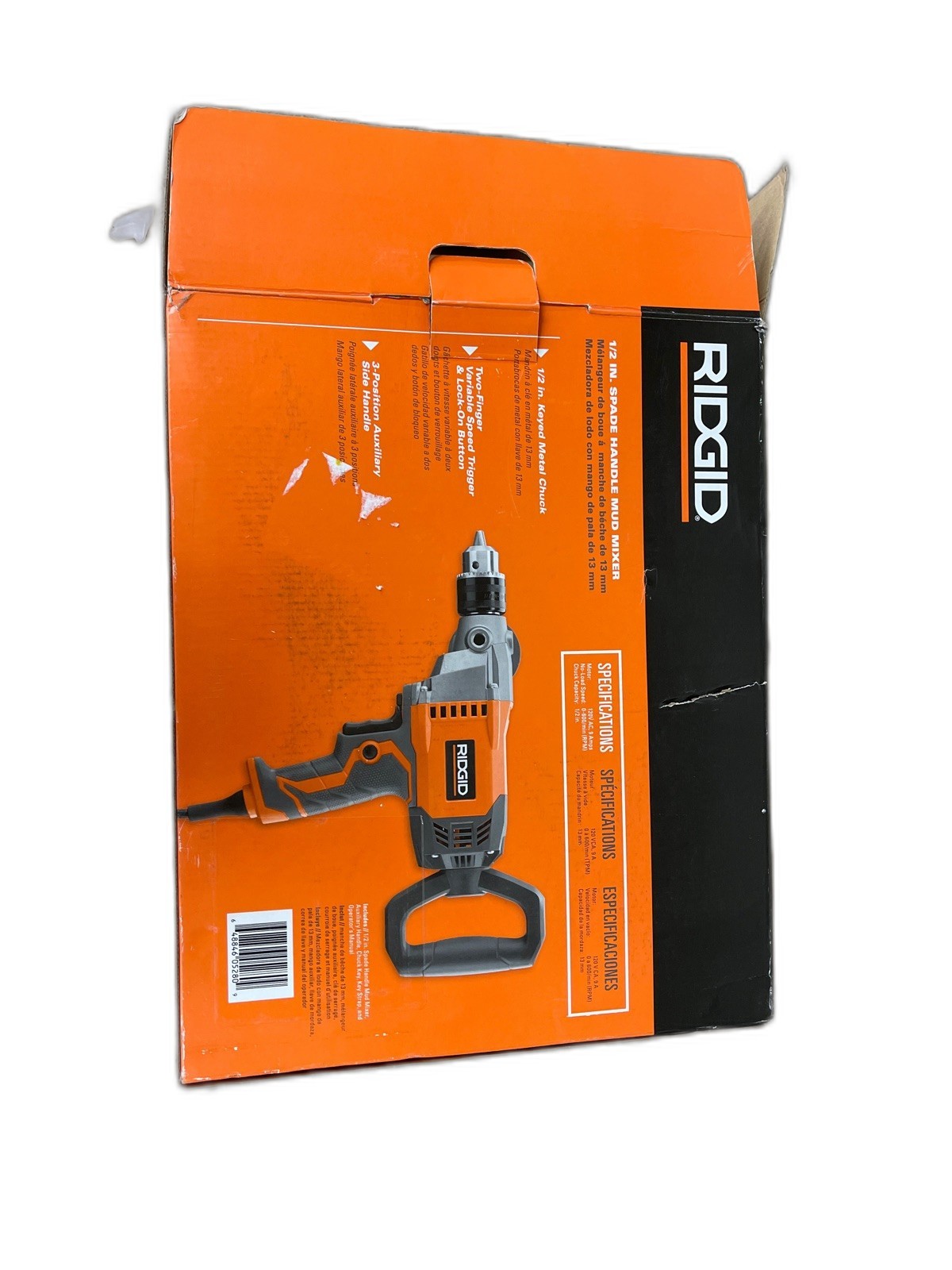 RIDGID 9 Amp Corded 1/2 in. Spade Handle Mud Mixer gallery